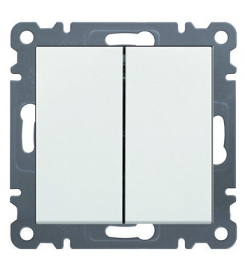 Вимикач 2-клавішний, двополюсний, WL0060 Lumina-2, білий, Hager