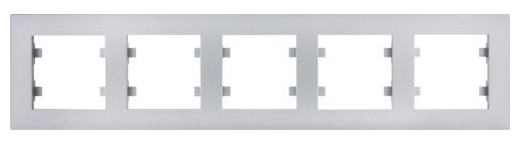 Горизонтальная пятиместная рамка Hager WL5752 Lumina-Intense 5X (серебристая)