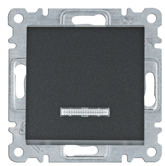 Универсальный выключатель Hager WL0223 Lumina 10АХ/230В с подсветкой (черный)