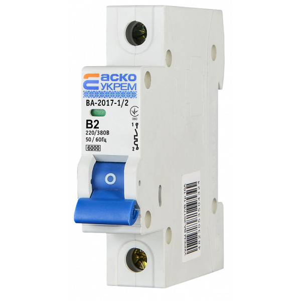 Модульный автоматический выключатель Аско-Укрем ВА-2017/B 1р 2А (A0010170045) - фото №4