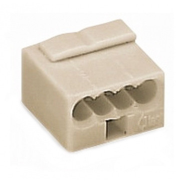 Микро-клемма для распределительных коробок WAGO на 4 проводника 243-304 светло-серая