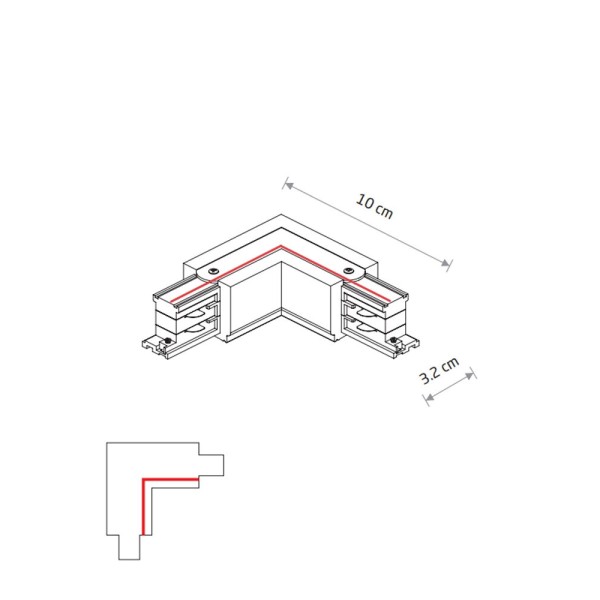 З'єднувач кутовий Nowodvorski 8228 CTLS Power L Connector Right чорний - фото №1