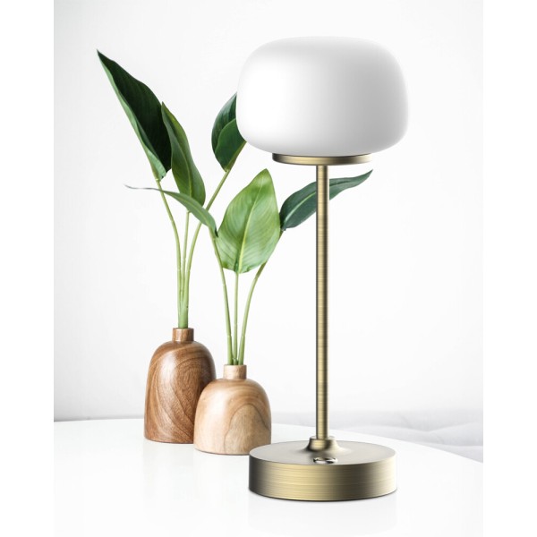 Настільна лампа з акумулятором Goldlux 329851 Rimini LED 1x1.8W 2700K 150Lm IP20 золота - фото №1