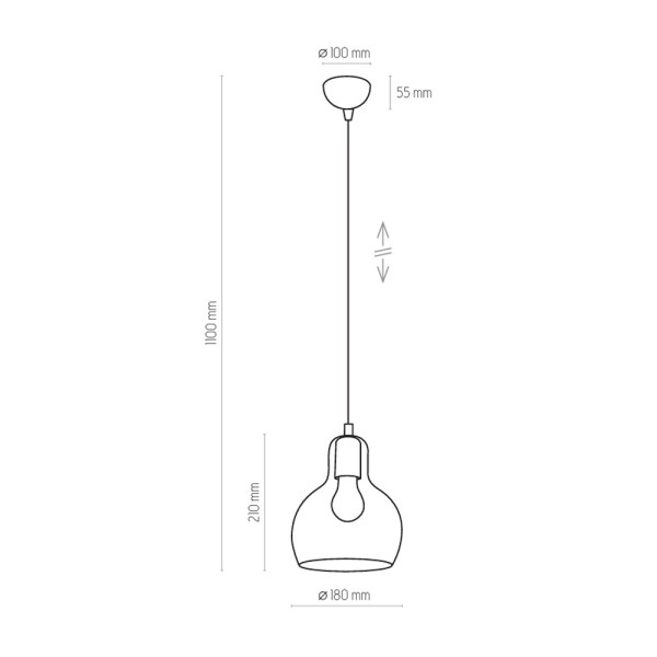 Подвесной светильник, люстра TK Lighting 602 Mango E27 1x15W IP20 дымчатый - фото №4
