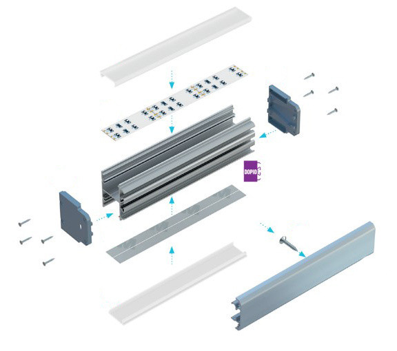 Профиль для светодиодной ленты Lumines DOPIO серебро - фото №1