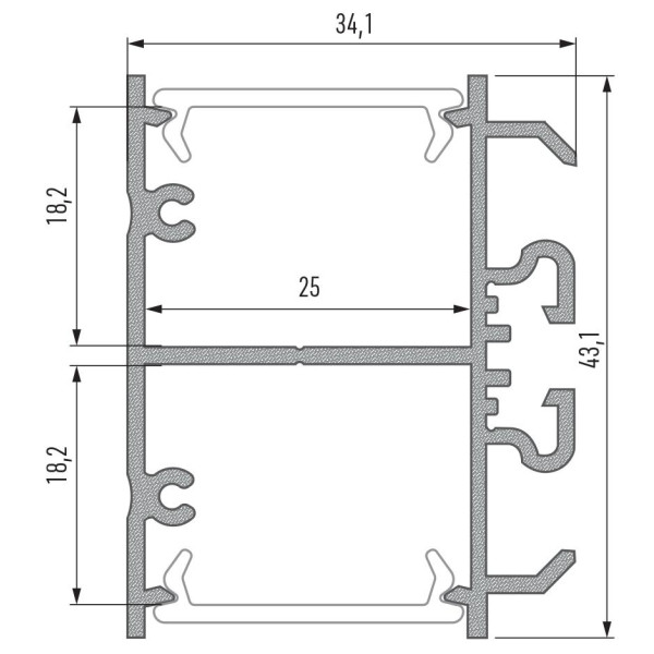 Профиль для светодиодной ленты Lumines DOPIO серебро - фото №2