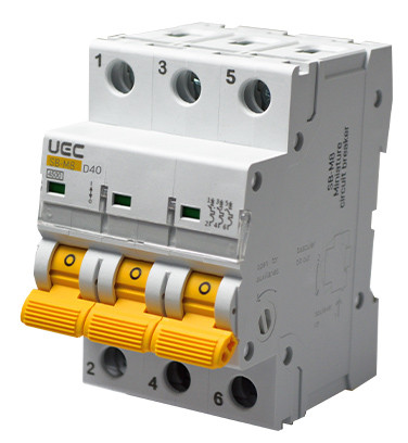 Автоматичний вимикач UEC SB-M8 3P 40A D 4,5кA (MCB45-3-040-D)