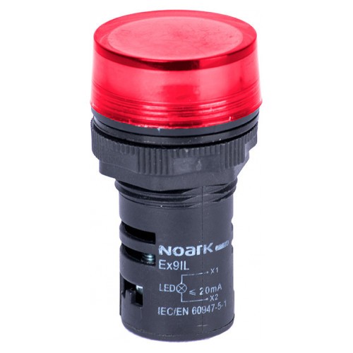 Сигнальний індикатор NOARK Ex9IL 1R r плоский 24В AC/DC червоний (105425)