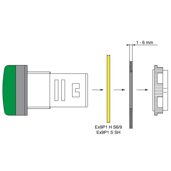 Сигнальний індикатор NOARK Ex9IL 1R r плоский 24В AC/DC червоний (105425) - фото №3