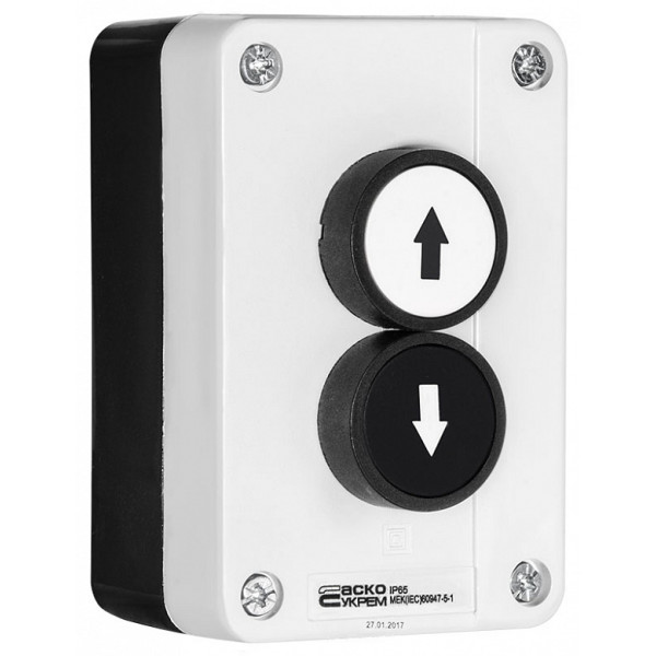 Двухместный пост управления Аско-Укрем XAL-B222 «Вверх-Вниз» (A0140020045) - фото №2