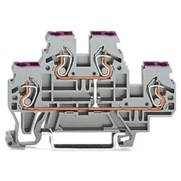 Двухуровневая проходная L клемма Wago 870-508 (серая)