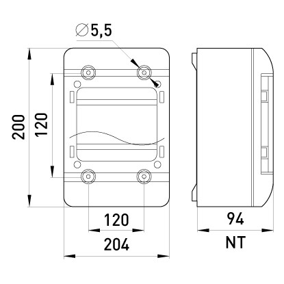 Навесной пластиковый корпус E.Next NT 9-модульный IP40 (6662-109) - фото №1