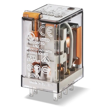 Универсальное реле Finder 2CO 10A 230В AC с блокировкой кнопки (553282300040)
