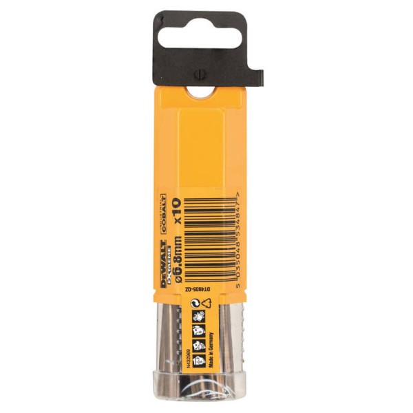 Кобальтові свердла по металу DeWALT DT4935 Extreme Industrial cobalt HSS-CO 6,8х109/66мм (10шт в упаковці) - фото №2