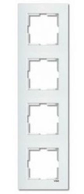 Четырехместная рамка вертикальная VIKO Karre белая
