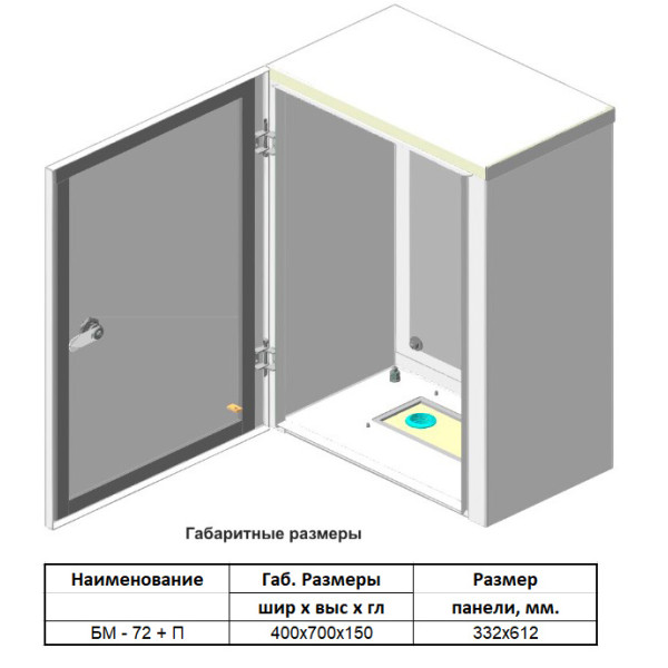 Навесной бокс с монтажной панелью Билмакс Б00029499 БМ-72+П IP54 - фото №4