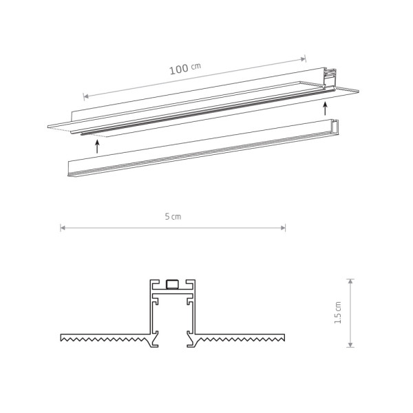 Магнітний шинопровід вбудований Nowodvorski 11730 NANO-LVM Recessed Track 1m IP20 чорний - фото №1