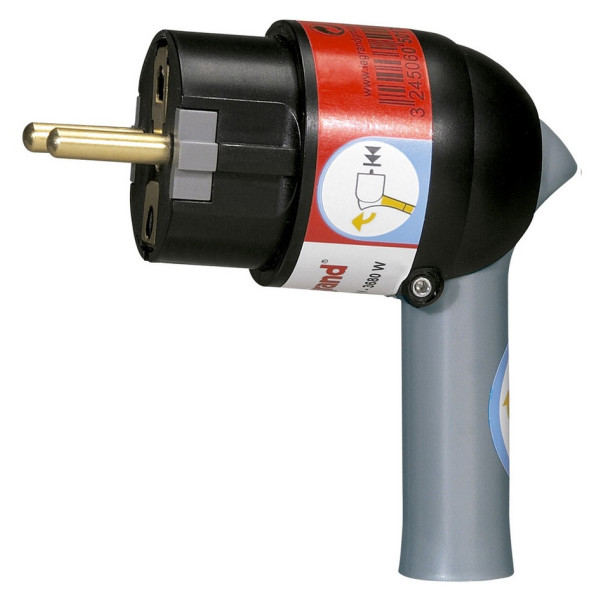 Черная электромонтажная вилка Legrand 2К+З