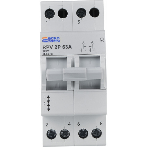 Выключатель-разъединитель Аско-Укрем (І-0-ІІ) RPV 2P 63A (A0010220006) - фото №1