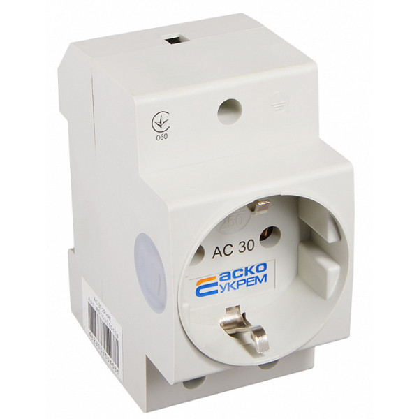 Розетка Аско-Укрем AC30 2Р+РЕ з заземленням (A0150010104) - фото №1