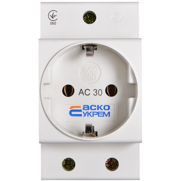 Розетка Аско-Укрем AC30 2Р+РЕ з заземленням (A0150010104) - фото №2