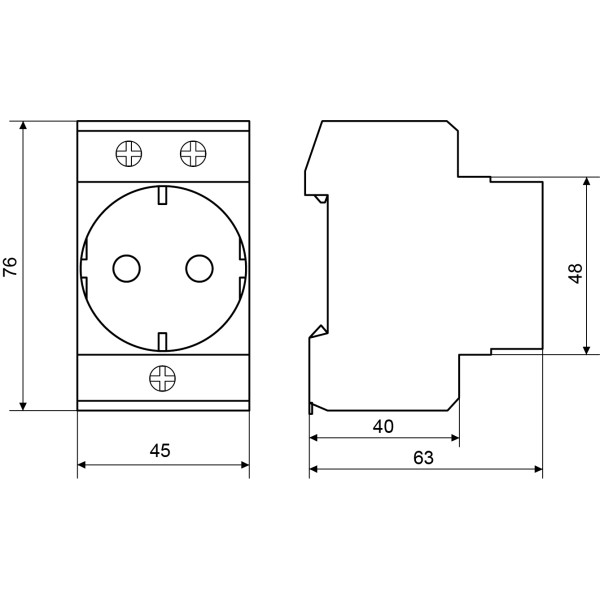 Розетка Аско-Укрем AC30 2Р+РЕ з заземленням (A0150010104) - фото №4