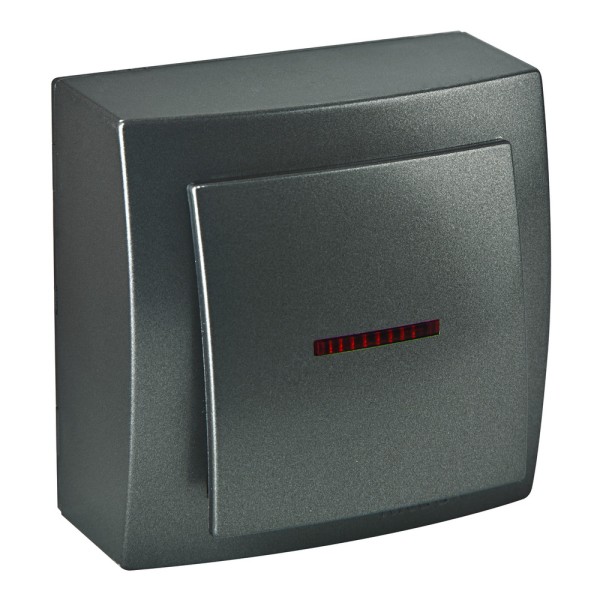 Вимикач Nilson Themis антрацит 1кл з підсвіткою ( 26161002 )