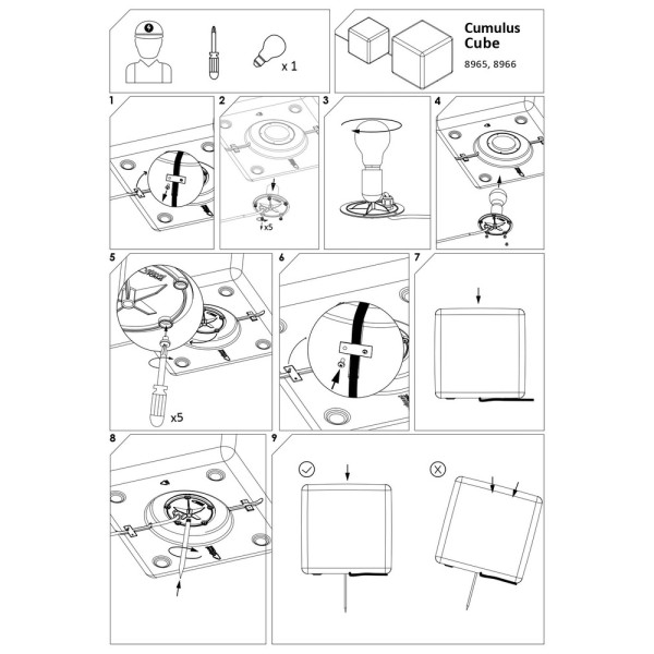 Вуличний світильник Nowodvorski 8966 Cumulus Cube M E27 1x25W IP44 білий - фото №3