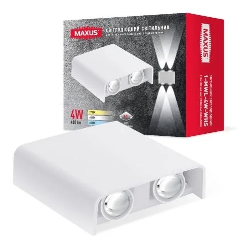 Накладной светильник Maxus MWL 4Вт 3000/4100/6500К IP65 WH Square (1-MWL-4W-WHS) - фото №3