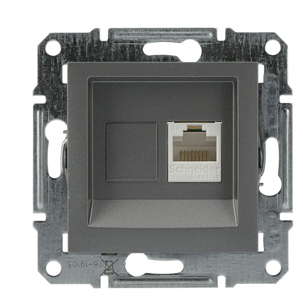 Розетка компьютерная без рамки 5.e UTP сталь Asfora, EPH4300162