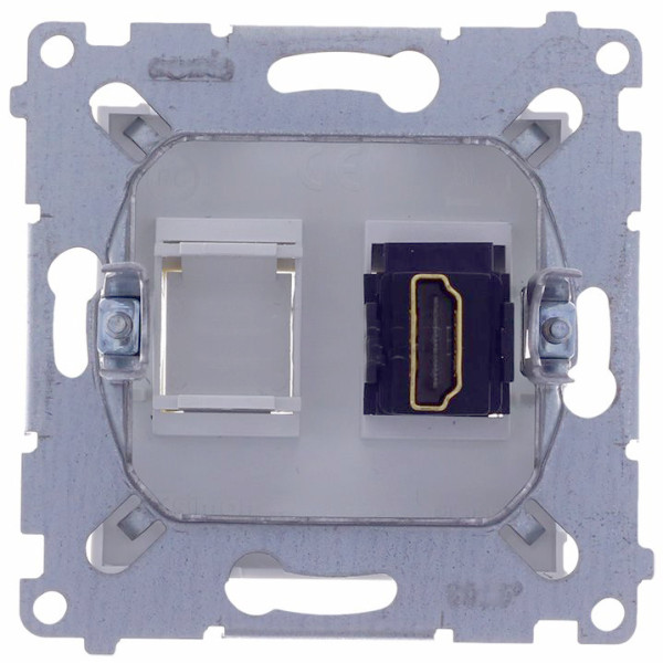 Мультимедійна розетка HDMI Kontakt Simon Simon 54 Premium DGHDMI.01/11 (білий) - фото №1