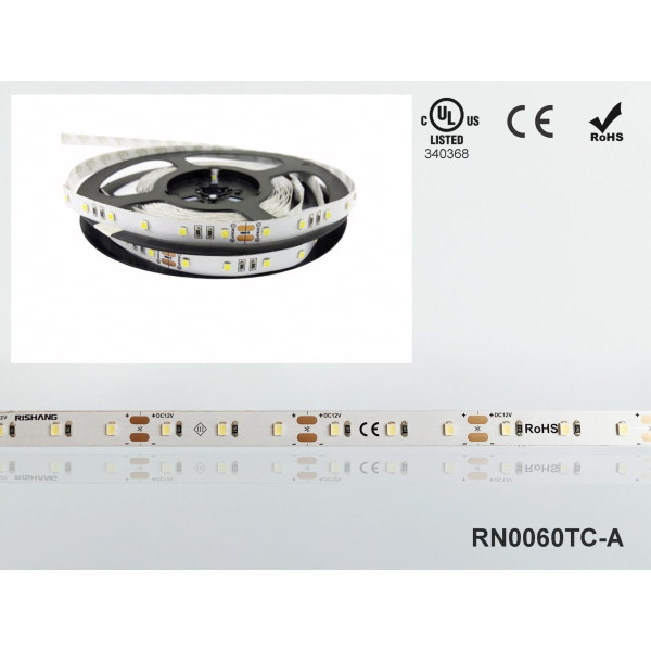 LED стрічка RISHANG 60-2835-24V-IP20 12W 956Lm 3000K 5м (RN0060TC-A-WW) - фото №1
