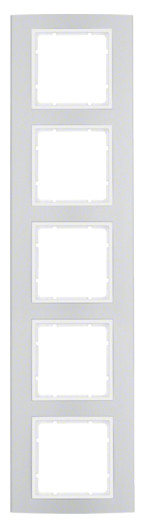 Рамка 5-місна алюміній/полярна білизна Berker B.3