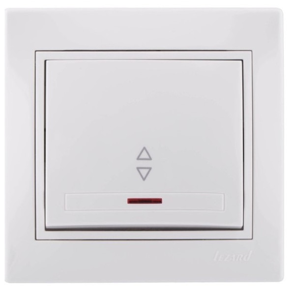 Вимикач прохідний з підсвічуванням білий Mira, Lezard