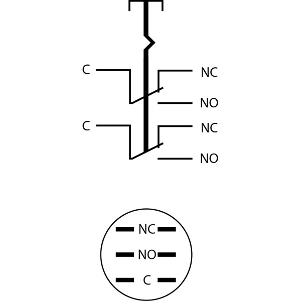 Металева кнопка Аско-Укрем TYJ 16-312 2NO+2NC з фіксацією (A0140010091) - фото №4