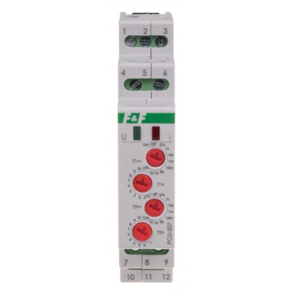 Электронное реле времени F&F PCU-507 195-253В AC 2х8А - фото №1