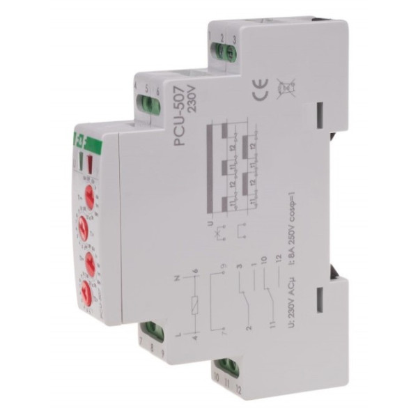 Электронное реле времени F&F PCU-507 195-253В AC 2х8А - фото №2