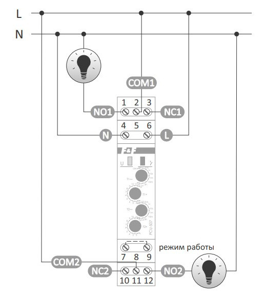 Электронное реле времени F&F PCU-507 195-253В AC 2х8А - фото №6