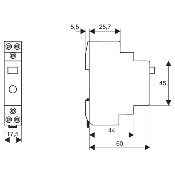 Модульна LED кнопка Schrack BZ117531 230В АС/DC 1НО+1НЗ 16А - фото №2