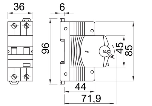 Дифференциальный автомат GEWISS COMPACT RCBO 1P+N C10 6kA AC/0.03 2M (GW94106) - фото №1