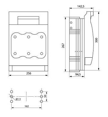 Выключатель-разъединитель под предохранитель E.Next e.fuse.VR.630 3 полюса 630А (i0760087) - фото №1