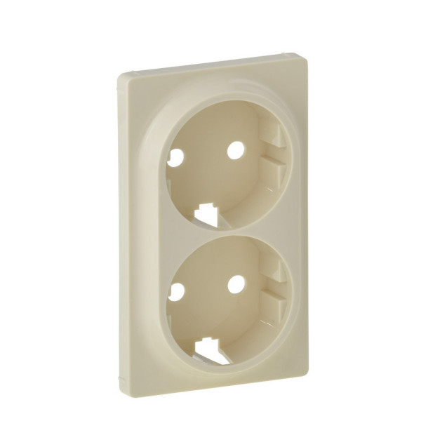 Панель двойной розетки с з/к и шторками Legrand Valena Life слоновая кость
