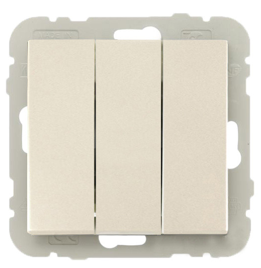 Трехклавишный выключатель Logus 21088 TPE 10АХ 250В (жемчуг)