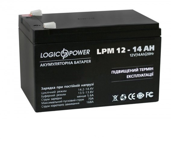 Акумулятор LogicPower AGM LPM 12-14 AH 12В