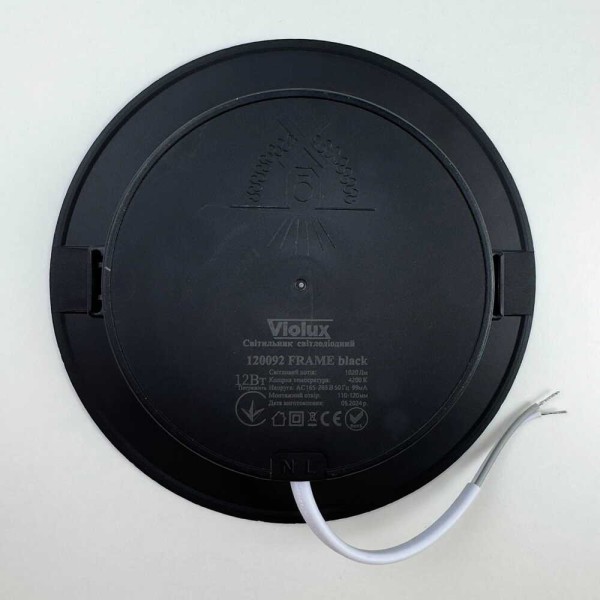 Светильник LED даунлайт Violux FRAME 12W 4200K круг IP20 черный ( 120092 ) - фото №3