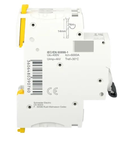 Автоматический выключатель Schneider Electric iK60N C 10A 2P - фото №1