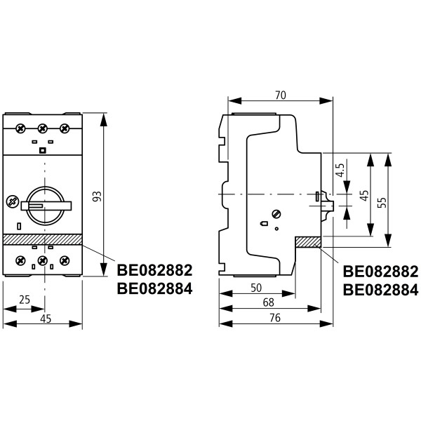 Автомат захисту двигуна Schrack BE502500 1,6-2,5А 3P - фото №1
