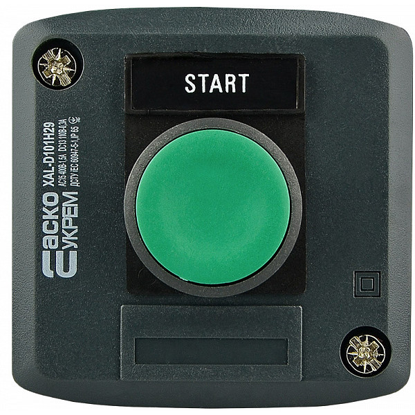 Одноместный пост управления Аско-Укрем XAL-D101H29 с кнопкой «Старт» (A0140020050) - фото №3