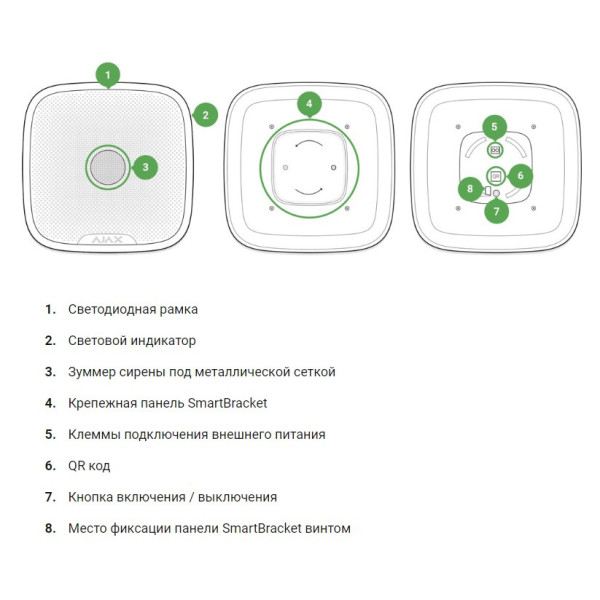 Внешняя беспроводная сирена Ajax 1158 Street Siren (черный) - фото №4