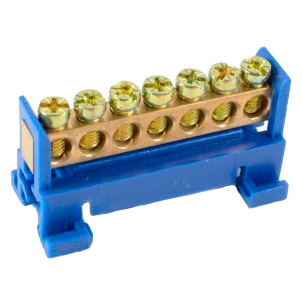 Изолированная шина TNSy «N» ШЛС6х9-7 стойка на DIN-рейку синяя (TNSy5502575)